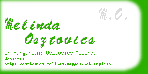 melinda osztovics business card